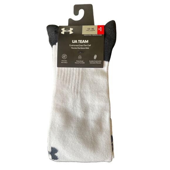 Under Armour Team Socks size 13-16 Men Cushioned Over-the-Calf - Picture 1 of 3